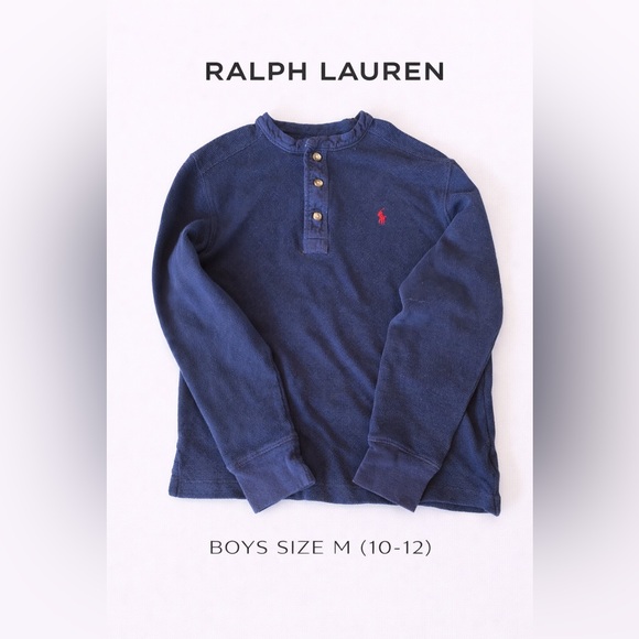 Ralph Lauren Other - Ralph Lauren Navy Long-Sleeve Henley with Red Pony Logo